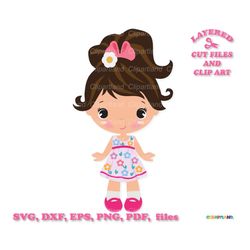 INSTANT Download. Cute little girl svg cut files and clip art. Personal and commercial use. G_12.
