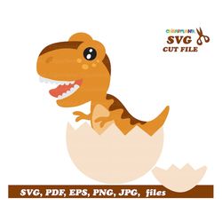 INSTANT Download. Baby dinosaur in egg svg cut files. Tyrannosaurus Rex. Cbd_19. Personal and commercial use.