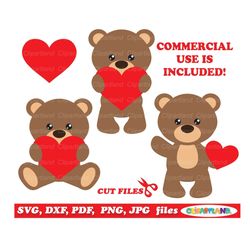 INSTANT Download. Cute Valentine bear svg cut file and clip art. Bv_1. Personal and commercial use.
