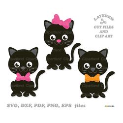 INSTANT Download. Halloween black cat svg cut files and clip art. Bc_4. Personal and commercial use.