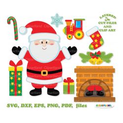 INSTANT Download. Christmas Santa svg cut files and clip art. Personal and commercial use. S_5.
