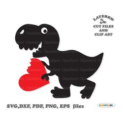 INSTANT Download. Cute dino Valentine silhouette cut file and clip art. Dv_1. Personal and commercial use.
