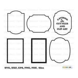 INSTANT Download. Frame svg and dxf cut files.   Personal and commercial use. B_12.