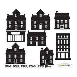 INSTANT Download. House silhouette svg cut file and clip art. Commercial license is included up to 500 uses! H_3.
