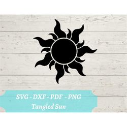 Sun SVG Laser Cut File, Tangled Corona Sun Rapunzel Download Digital File - svg, dxf, pdf, and png