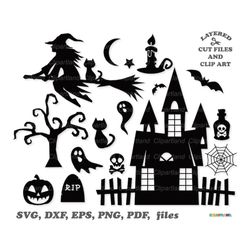 INSTANT Download. Halloween silhouette. Svg cut files. Ch_3. Personal and commercial use.