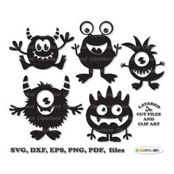 INSTANT Download. Monster silhouette svg cut files.  Cm_14. Personal and commercial use.