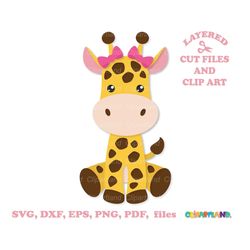 INSTANT Download. Commercial license is included! Cute sitting baby giraffe cut files and clip art. G_12.