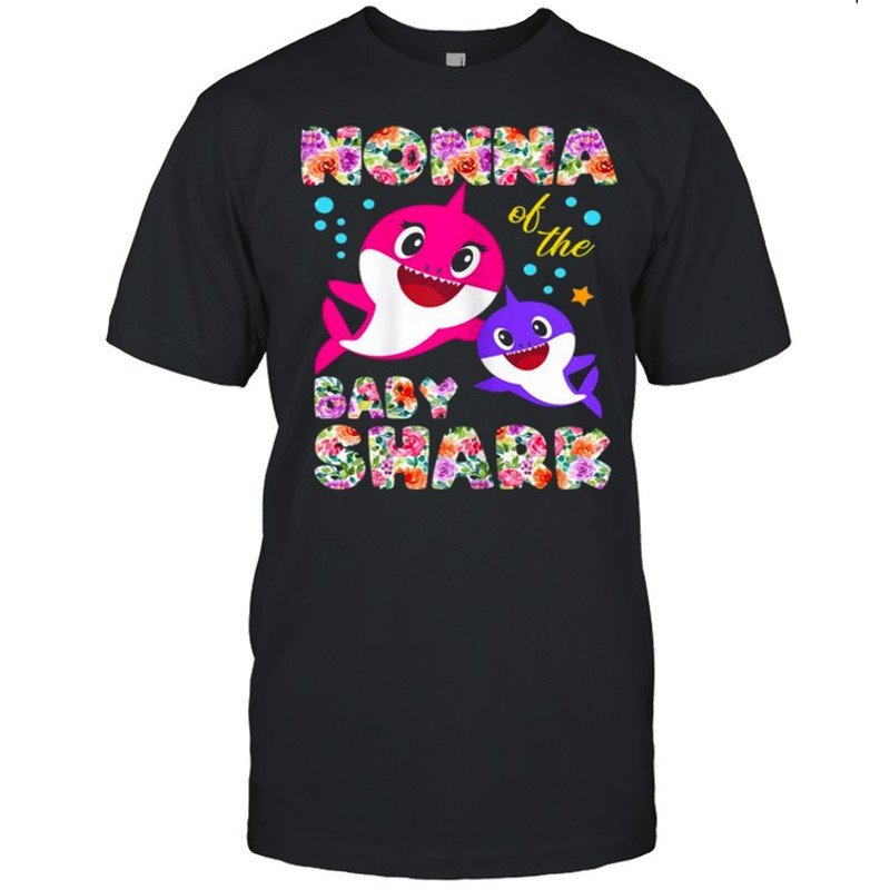 Women’s Nonna Of The Baby Shark Birthday Flower Nonna Shark Shirt.jpg
