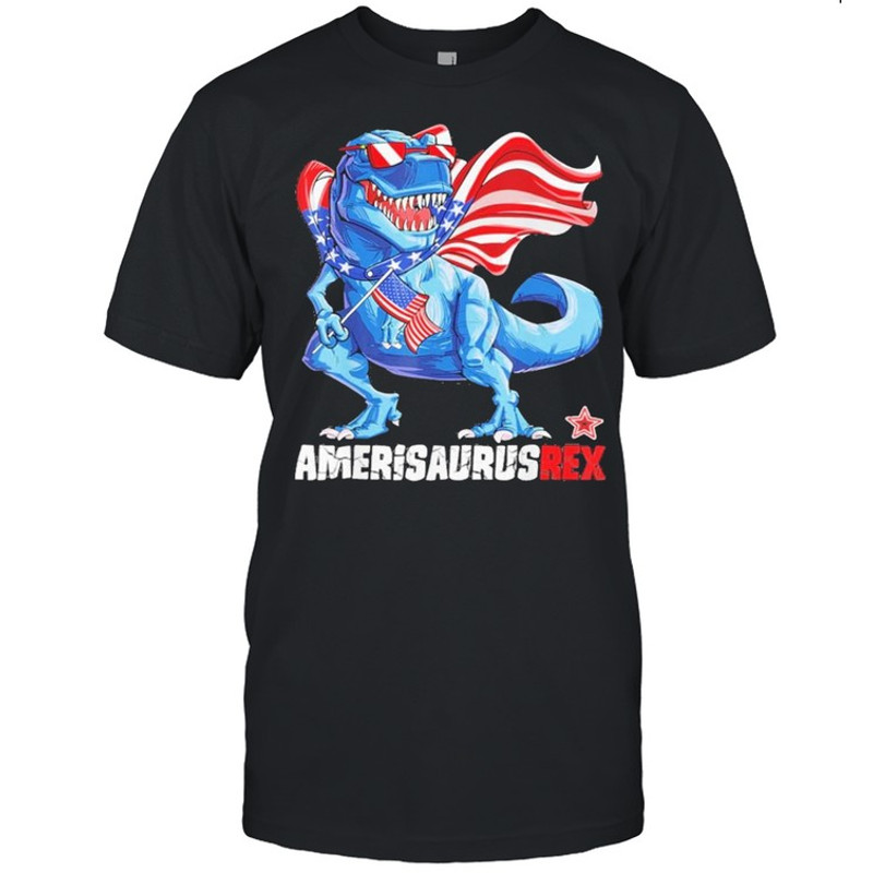 Dinosaur 4th of July Kids Boys Amerisaurus Rex American flag shirt.jpg