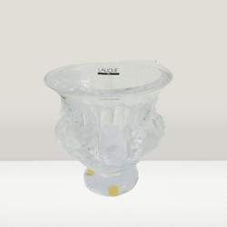 lalique france crystal vase dampierre with swallow birds in relief high approx cm 12.5 inches 5 vintage original flower