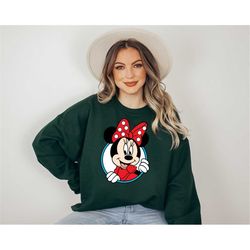 minnie head sweatshirt, minnie mouse shirt, minnie ear shirt, disney ear shirt, disney shirt, disney family shirt, disne