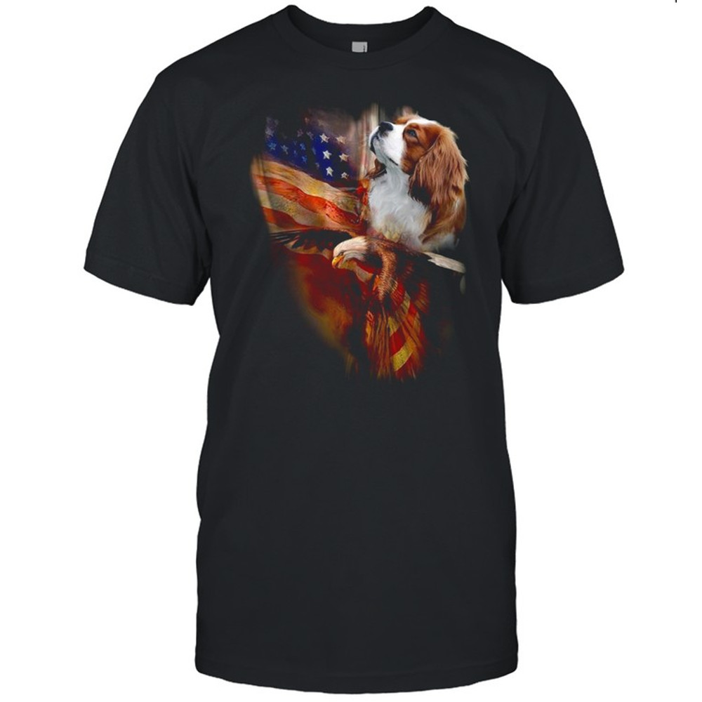 Eagle Cavalier King Charles Spaniel American Wings Happy 4th Of July Shirt.jpg