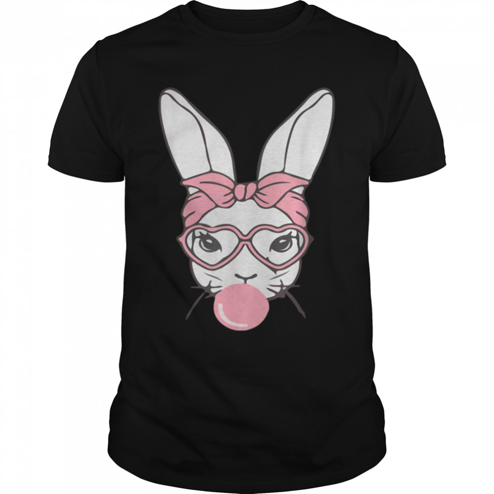 Cute Bunny Face Leopard Glasses Headband Happy Easter Day T-Shirt B09W8LPR93.jpg