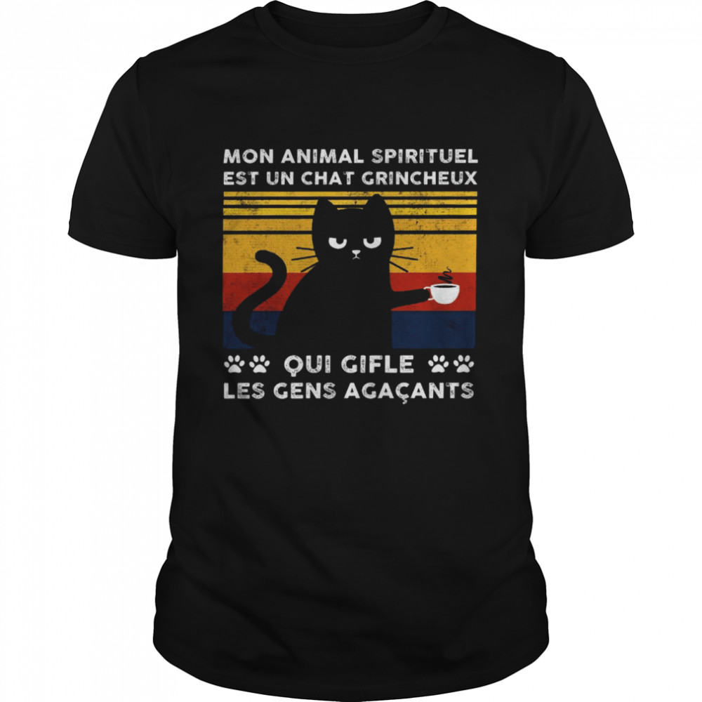 Mon animal spirituel est un chat grincheux qui gifle les gens agacants shirt.jpg