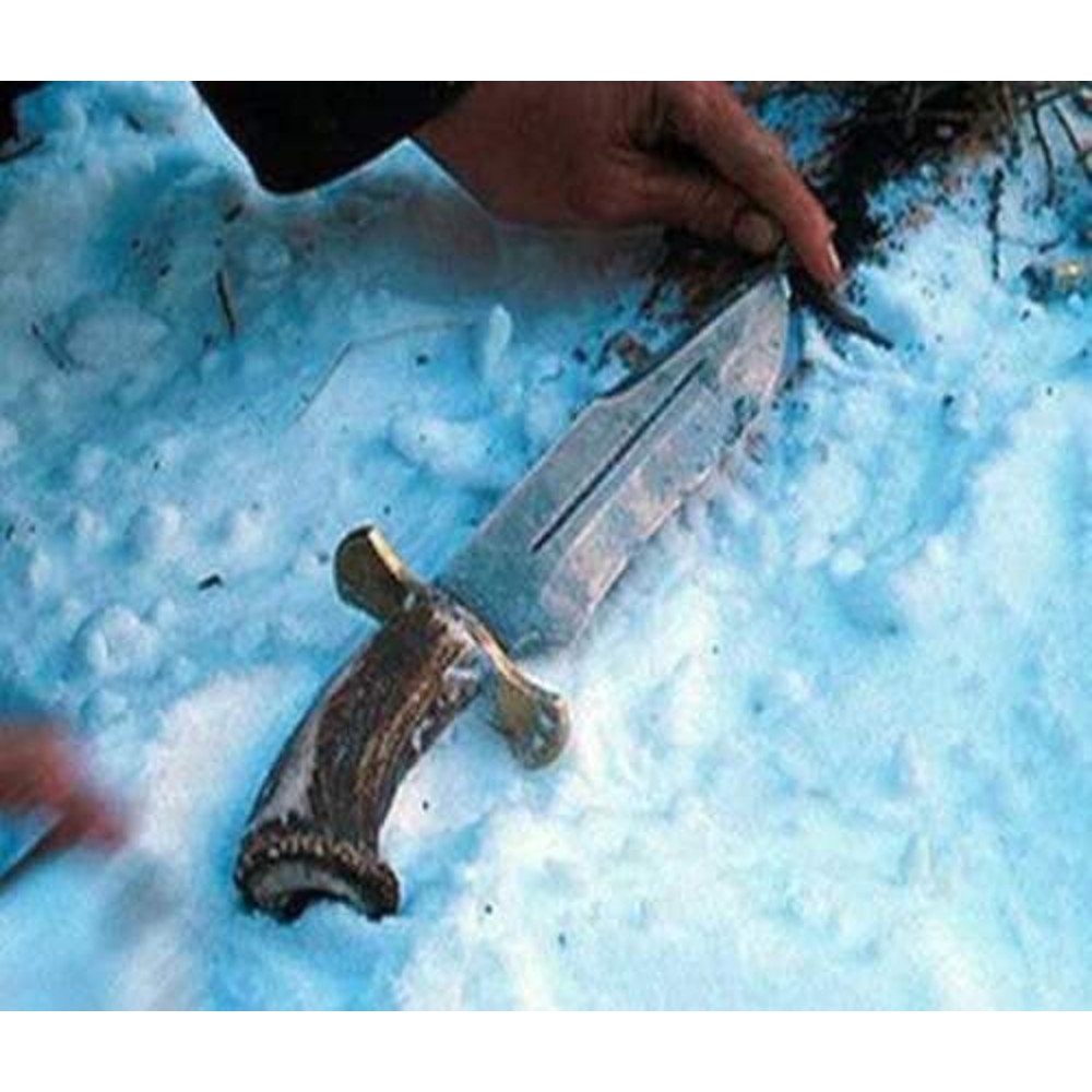 13 D2 Tool Steel Bowie Knife with Antler Handle