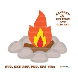 instant download. campfire svg cut file. personal and commercial use.  cf_1.