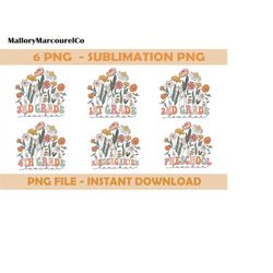 wildflower boho teacher gift back to school bundle png, kinder, pre k, 1st, 2nd, 3rd, 4th grade teacher, school bundle p