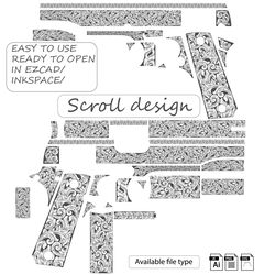 lvs laser design house || colt 1911 government scroll vector design