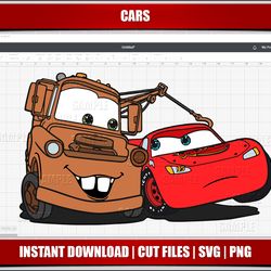 cars svg clipart, lighting mcqueen instant download, for cricut silhouette cut files, tow mater, digital printable cars