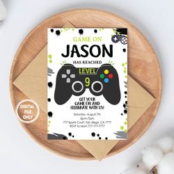 personalized file video games invitation png file only, video games invites birthday png, instant download video games