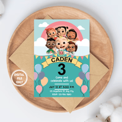 personalized file cocomelon invitation | cocomelon birthday invitation | cocomelon birthday party | instant download