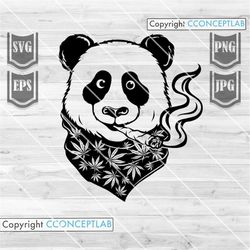 weed high panda svg | animal smoking joint clipart | rasta wild life cutfile | 420 shirt png | stoned bear dxf | cannabi