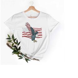 american flag with eagle shirt, gift for america day, 4th of july t-shirt, independence day shirt, the land of the free