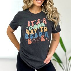 librarian gift teacher shirts reading tee it's a good day to read a book retro wavy graphic tshirt reading - a474