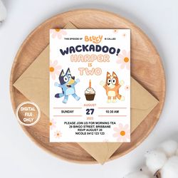 personalized file bluey birthday party invitation | bluey & bingo | editable kids party invite | printable | digital |