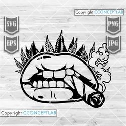 sexy lips smoking blunt svg | cannabis leaf clipart | marijuana shirt png | 420 cutfile | rolling joint dxf | weed life