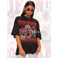dennis rodman shirt, basketball shirt, dennis rodman classic 90s graphic tee, vintage bootleg shirt