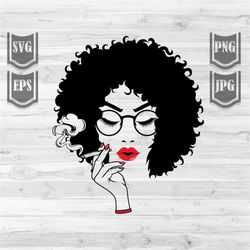 afro girl smoking weed svg | rasta black woman clipart | marijuana cut file | 420 shirt png | kush diva dxf | cannabis s