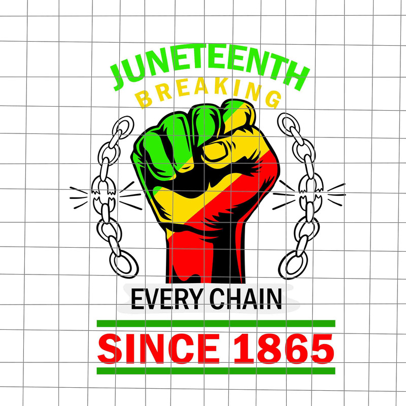 Juneteenth Breaking Every Chain Since 1865 Svg, Power Fist Hand Black History Month Svg, Juneteenth Day Svg, Independence Day Svg - 1.jpg