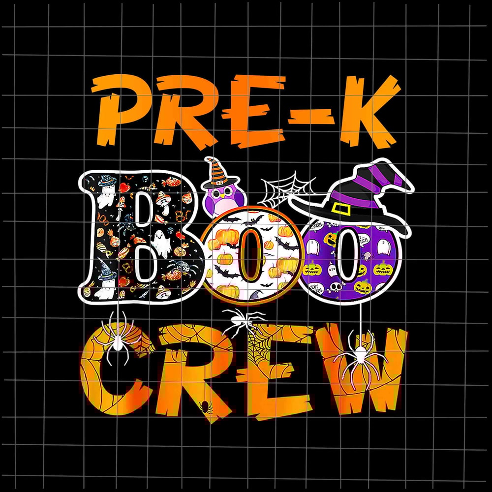 Pre-K Boo Crew Png, Teacher Student Halloween Png, Pre-K Halloween Png, Quote School Halloween Png, Pre-K Png - 1.jpg