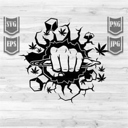 smash punch cannabis svg | marijuana leaf clipart | weed life shirt png | high rasta cut file | 420 dope stencil | smoki