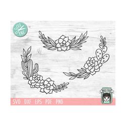 cactus borders svg, cactus svg file, cactus monogram svg, cactus frame svg, succulent svg, cactus cut file, cactus wreat