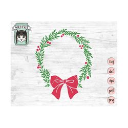 christmas wreath svg file, christmas svg, christmas wreath cut file, merry christmas svg, monogram frame svg, holly svg,
