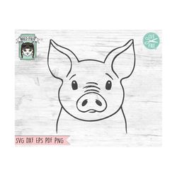 pig svg file, pig cut file, animal face, cute pig svg, pig face svg, animal svg file, animal face, farm animal svg file,