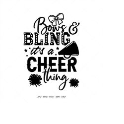 cheerleading svg, cheer mom, cheerleader gift, cheer svg, cheer team, digital download, bow svg