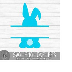 easter bunny split monogram, name frame - instant digital download - svg, png, dxf, and eps files included!