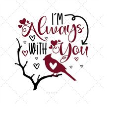 i'm always with you svg, cardinal gift, bereavement gift, in memory of svg, always with you
