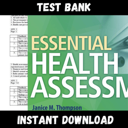Instant PDF Download - All Chapters - Essential Health Assessment, 1st edition Thompson Test bank