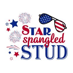 star spangled stud svg, boys 4th of july fireworks svg