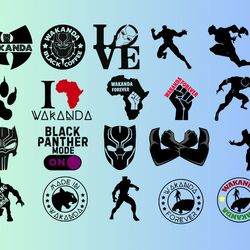 black panther bundle ,t'challa face silhouette digital clipart, wakanda printable svg cut file, black panther svg, png