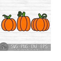 Pumpkins - Instant Digital Download - svg, png, dxf, and eps files included! Autumn, Fall, Halloween, Thanksgiving