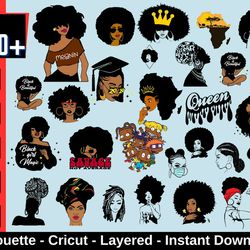 2500 files bundle, afro woman svg, afro queen svg, afro lady svg, afro girl svg, african american svg, black woman, cric