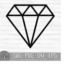 diamond - instant digital download - svg, png, dxf, and eps files included! wedding, engagement ring