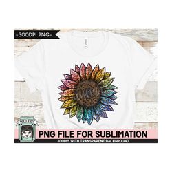 rainbow leopard sunflower sublimation design png, leopard sunflower sublimation, sunflower png sublimation designs, prid