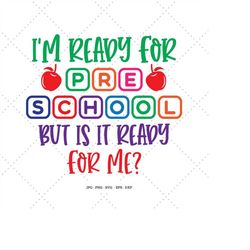 preschool gift, preschool svg, day of preschool, girl back to school, boy back to school, preschool teacher